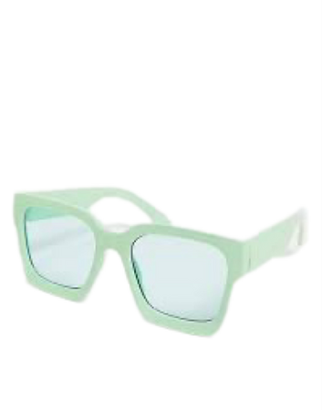 mint green glasses