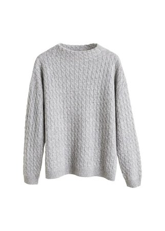 MANGO Cable-knit 100% cashmere sweater