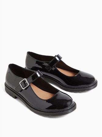 Torrid Black Faux Leather Mary Jane Oxford Flats