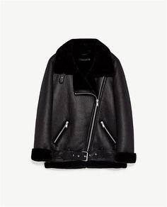 Zara - Faux Fur Leather Biker Jacket