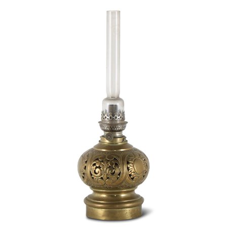 19th Century Brass Oil Lamp C-ML | Antique Warehouse