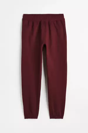 Relaxed Fit Cotton Joggers - Burgundy - Men | H&M US