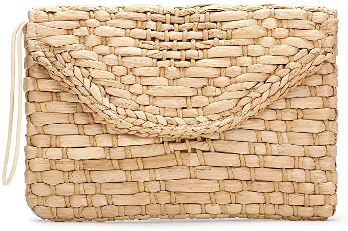 Straw Clutch Bag, JOSEKO Women Straw Handbag Envelope Flat Summer Clutch Purse Beach Bag: Amazon.co.uk: Luggage