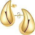 Amazon.com: Gold Teardrop Chunky Earrings for Women Trendy Hoop Earring Set Bottega Earring Dupes, Earrings: Clothing, Shoes & Jewelry