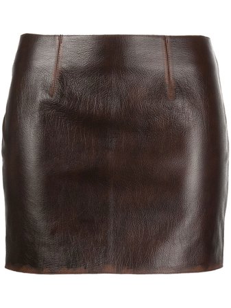 16Arlington distressed-effect Leather Miniskirt - Farfetch