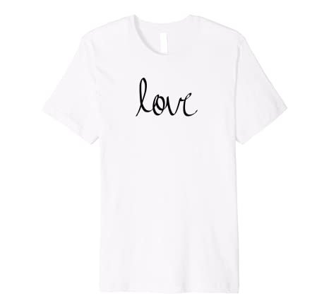 Amazon.com: Love Word in Cursive Writing TShirt: Clothing