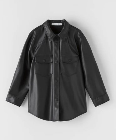 zara leather oversized jacket