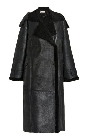 Long Shearling Coat With Ruched Detail By The Mannei | Moda Operandi