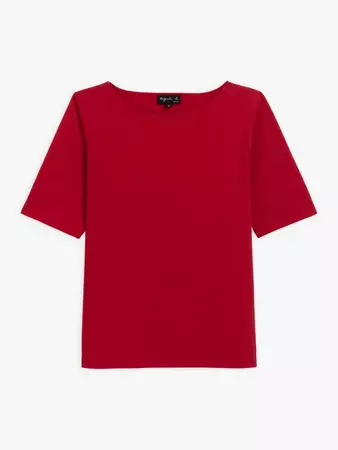 red New Bow T-shirt with elbow-length sleeves | agnès b.
