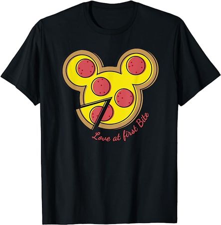 Amazon.com: Disney Pizza Mickey Mouse Love At First Bite T-Shirt : Clothing, Shoes & Jewelry