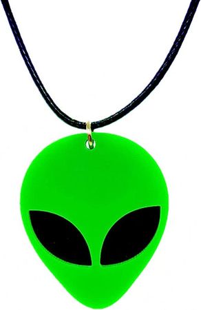 Amazon.com: KAGSTRRMTA Alien mask pendant necklace Cute Funny Cartoon Green Space Head Resin Minimalist goth choker : Clothing, Shoes & Jewelry