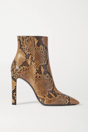Snake print Grace python ankle boots | SAINT LAURENT | NET-A-PORTER