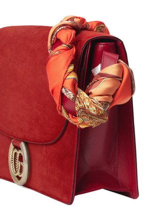 Gucci Medium Suede Shoulder Bag With Scarf - Farfetch