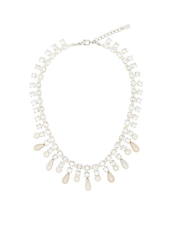Alessandra Rich pearl drop crystal necklace £350 - Shop Online. Same Day Delivery in London