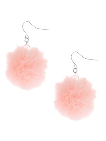 ~ pink pom pom earrings