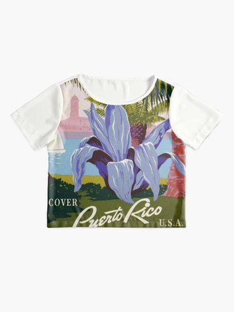 "Vintage Puerto Rico Travel Poster" T-shirt by AllVintageArt | Redbubble