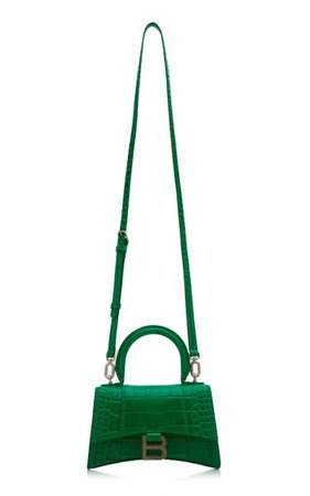Hourglass Xs Croc-Effect Leather Top Handle Bag By Balenciaga | Moda Operandi
