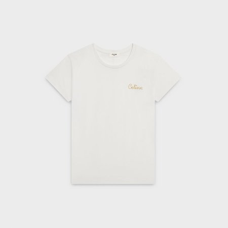tee shirt brodé CELINE jersey - Blanc | CELINE