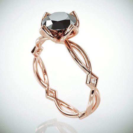 black diamond ring gold - Google Search