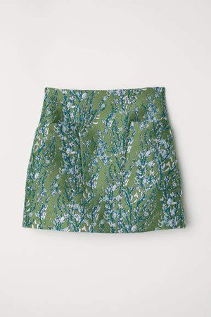Jacquard-weave Skirt - Green