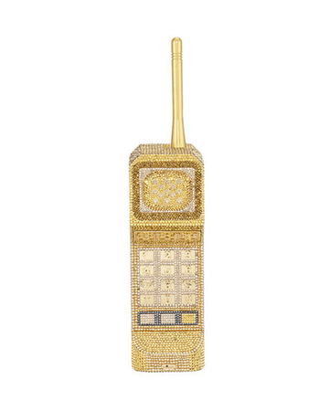Judith Leiber Call Me Brick Phone Clutch Bag In Gold | ModeSens