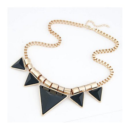 gold and black geometric triangle necklace