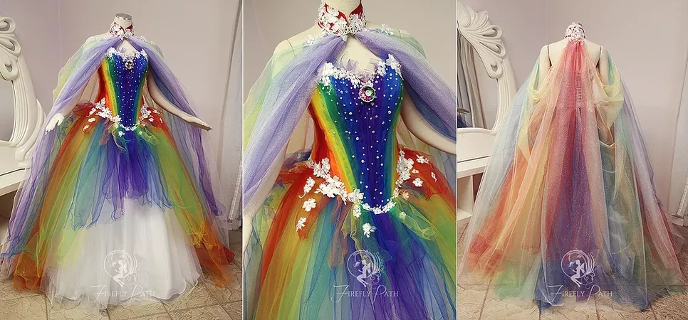 rainbow wedding dress firefly