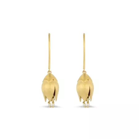 gold tulip drop earrings - Google Search