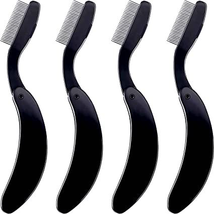Amazon.com: 4 Packs Folding Eyelash Comb, Stainless Steel Metal Teeth Eyebrow Separator Comb Lash and Brow Makeup Applicator Brush Professional Tool for Define Lash : Beauty & Personal Care