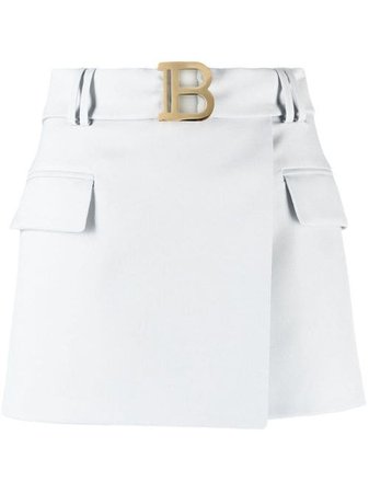 Shop Balmain B belted mini skirt with Express Delivery - Farfetch