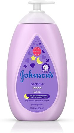 Amazon.com: Johnson's Moisturizing Bedtime Baby Lotion with NaturalCalm Essences to Soothe and Relax, Hypoallergenic and Paraben-, Phthalate- and Dye-Free Baby Skin Care, 27.1 fl. oz: Health & Personal Care