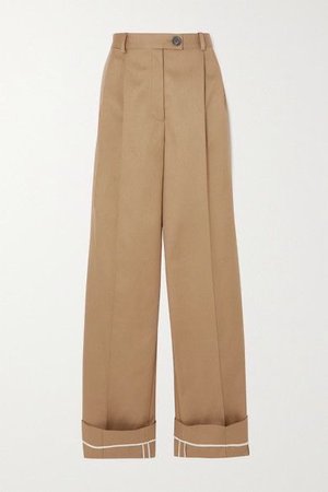 Peter Do | Pleated cotton-twill wide-leg pants
