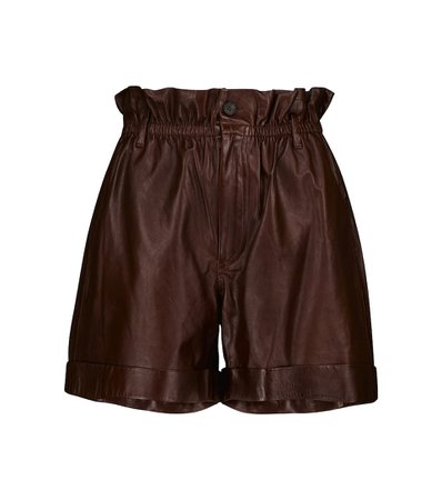 POLO RALPH LAUREN Leather paperbag shorts