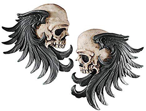 Design Toscano Bad to The Bones Winged Skull Sentinel Wall Sculpture (Set of Two): Amazon.ca: Home & Kitchen