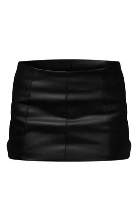 Black Coated Denim Low Rise Mini Skirt | Denim | PrettyLittleThing USA
