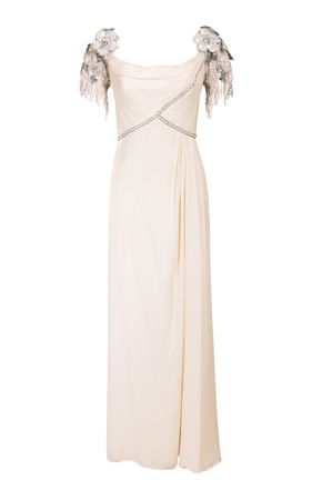 Bob Mackie 1970's Gown With Embellished Beaded Sleeves By Moda Archive X Tab Vintage | Moda Operandi