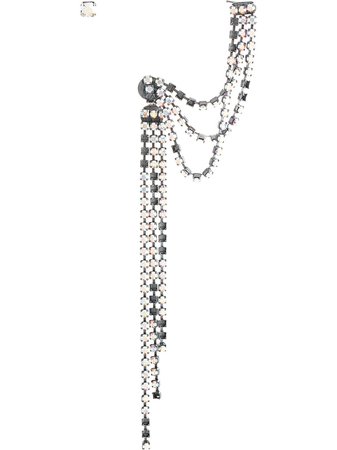 Mm6 Maison Margiela Crystal Chain Earrings S52VG0039S11979 Silver | Farfetch