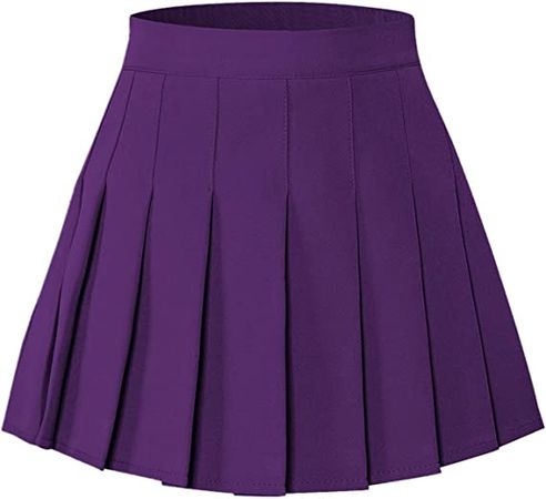 Amazon.com: Pleated Skirt for Girls, High Elastic Waist A-Line Mini Girl's Solid Color Tennis Skirts for Teen Toddler School Kids Baby Girl, Purple, 3-4T = Tag 110 : Clothing, Shoes & Jewelry