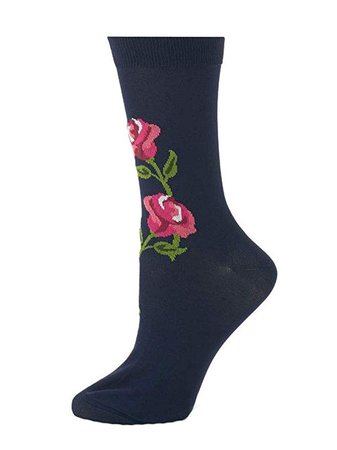 Amazon.com: Kate Spade New York Floral Rise Crew Socks: Clothing