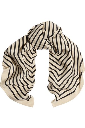 Totême | Striped silk-faille scarf | NET-A-PORTER.COM
