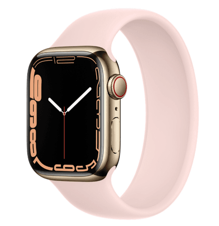 APPLE WATCH SERIES 7 41mm Gold Stainless Steel Case with Chalk Pink Solo Loop