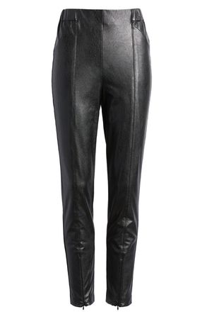 Lulus Way Too Cool High Waist Zip Hem Faux Leather Pants | Nordstrom