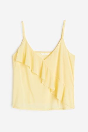 Flounce-detail Camisole Top - Light yellow - Ladies | H&M US