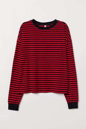Striped Jersey Top - Red