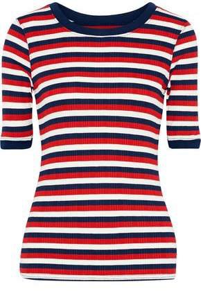 The Dorthea Striped Ribbed-knit T-shirt