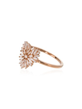 Metallic Suzanne Kalan 18K Yellow Gold Diamond-Embellished Heart Ring | Farfetch.com