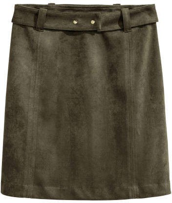 Faux Suede Skirt - Green
