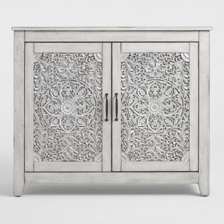 Small Gray Mahogany Wood Verena Storage Cabinet | World Market