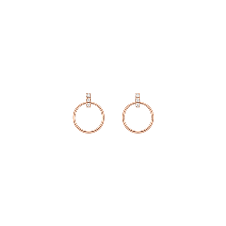 Circle Earrings with Diamond Bar