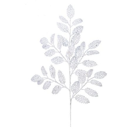 silver white glitter leaves
